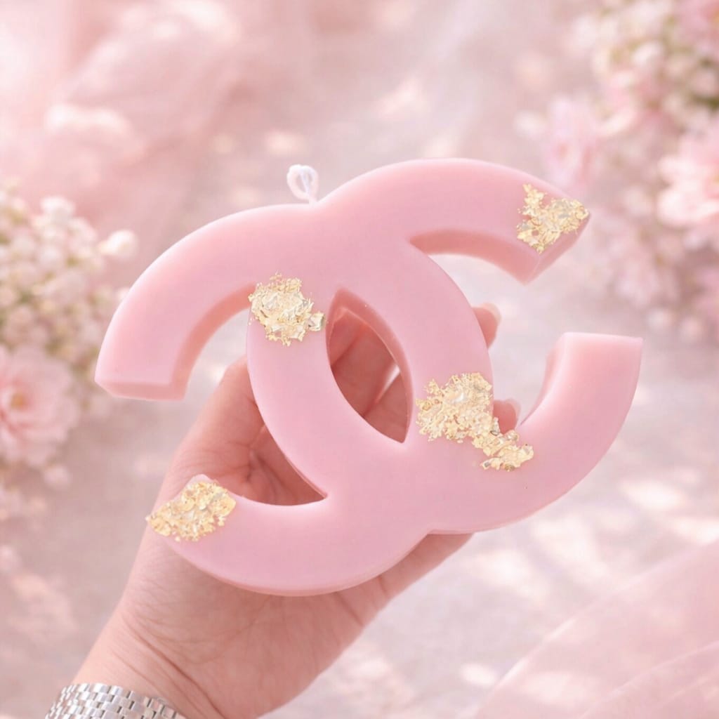Baby Pink C C Decor Candle