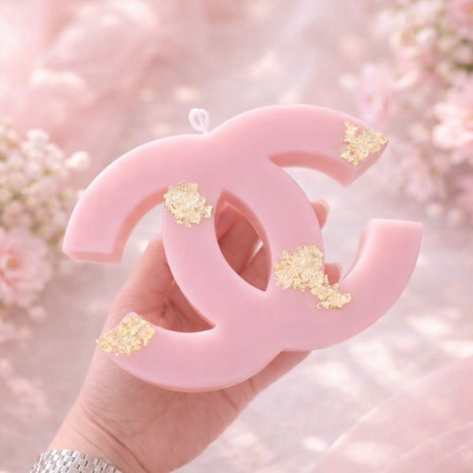 Baby Pink C C Decor Candle