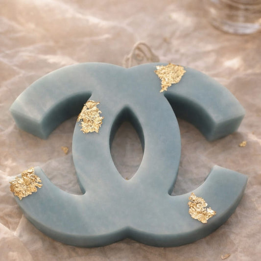 Baby Blue C C Decor Candle